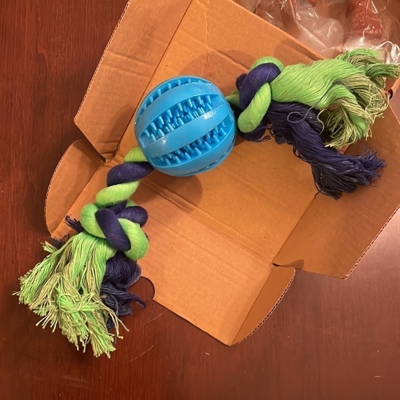 Brand New 3-Piece Dog Chew & Rope Toys Set for Aggressive Chewers Bacon Teething - Picture 4 of 9